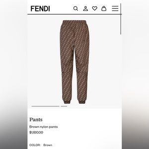 FENDI Brown nylon pants